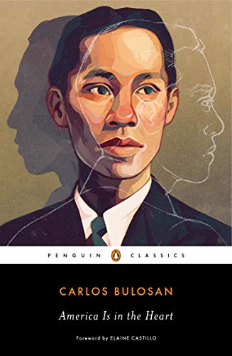 Book cover: portrait of Carlos Bulosan, author of “America Is in the Heart.”