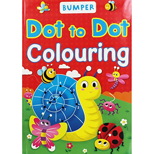 Children’s activity book cover with colourful insects and dot-to-dot puzzles.
