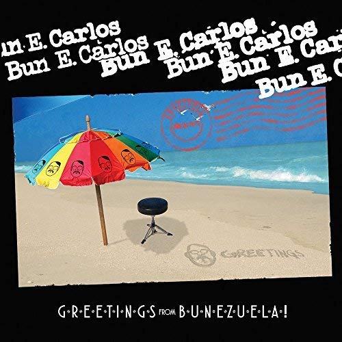 CD cover: beach scene with umbrella, chair, and text "Greetings From Bunezuela!".