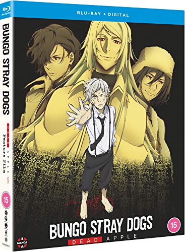 Blu-ray cover for "Bungo Stray Dogs: Dead Apple" featuring anime characters.