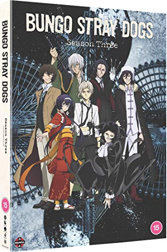 DVD case with anime artwork, Bungo Stray Dogs characters, and season 3 branding.