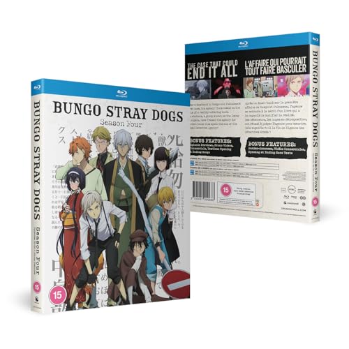 Bungo Stray Dogs" Season 4 Blu-ray case featuring anime characters on cover.