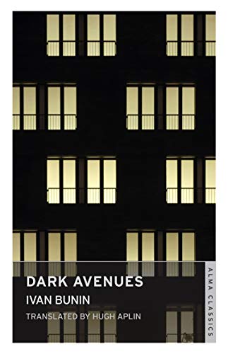 Book cover: dark building facade with illuminated windows, title “Dark Avenues”.