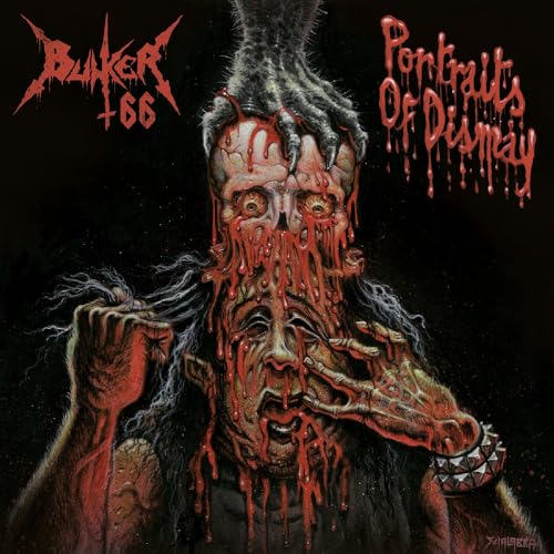 CD cover: distressed face with dripping red liquid and clawing hand.