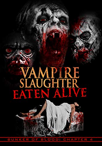 DVD cover with three vampires and a bloody coffin scene, dark background.
