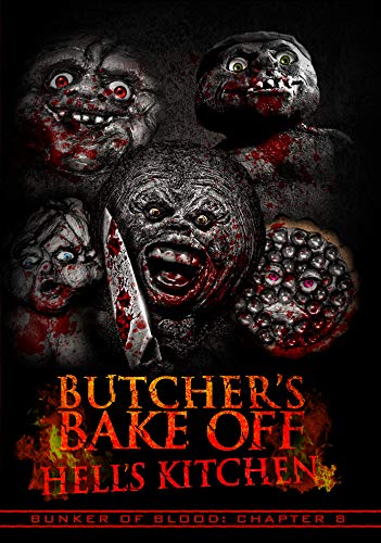 Horror DVD cover featuring grotesque, bloody figures and a large knife.