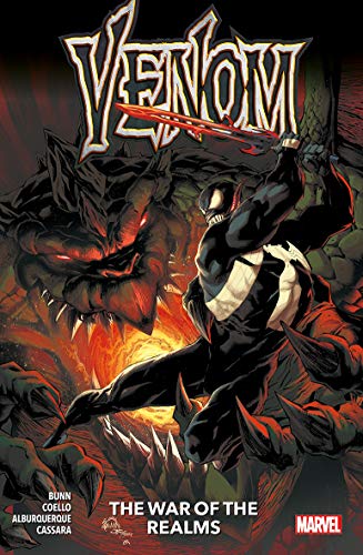Venom comic book cover featuring the symbiote and a large dragon.