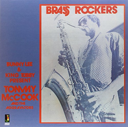 Album cover: "Brass Rockers" featuring a saxophonist in red and blue.