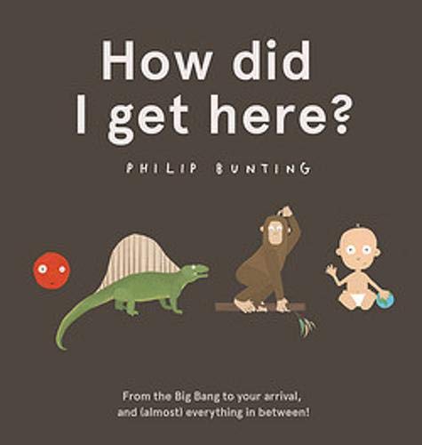 Book cover showing a red circle, a dinosaur, a monkey, and a baby.