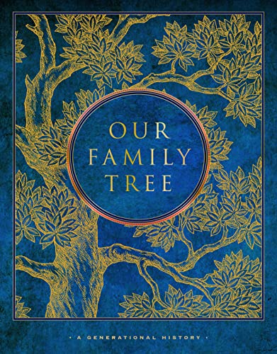 Book cover with gold tree illustration on a blue background and centered title text.
