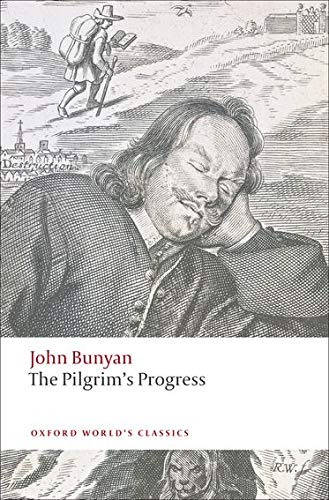 Book cover: "The Pilgrim's Progress" with illustration of a sleeping man.