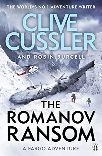 Book cover featuring a crashed plane in snowy mountains with a rescue helicopter.