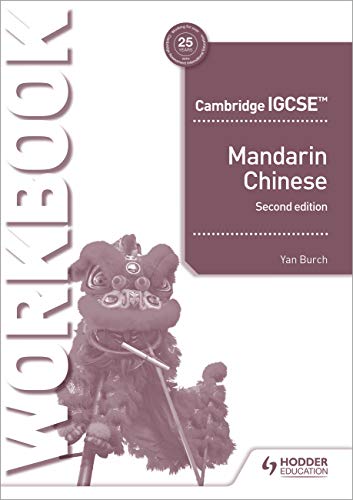 IGCSE Mandarin workbook cover with a lion dance illustration.