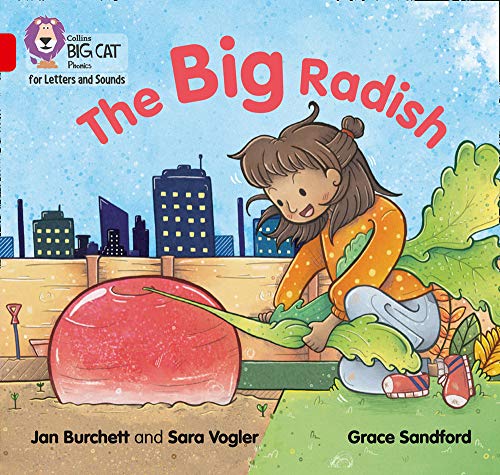 Book cover: a girl pulling a large radish from a garden.
