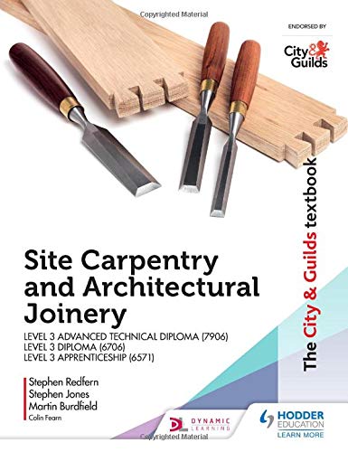 Textbook cover with carpentry chisels and text: "Site Carpentry and Architectural Joinery.