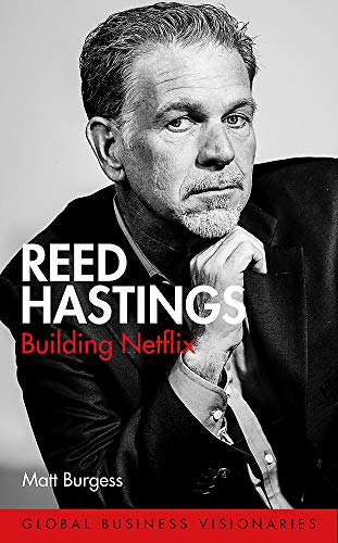 Black and white portrait of Reed Hastings, book cover for his biography.