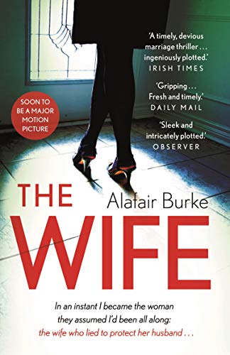 Book cover for "The Wife" featuring a woman in heels and shadows.