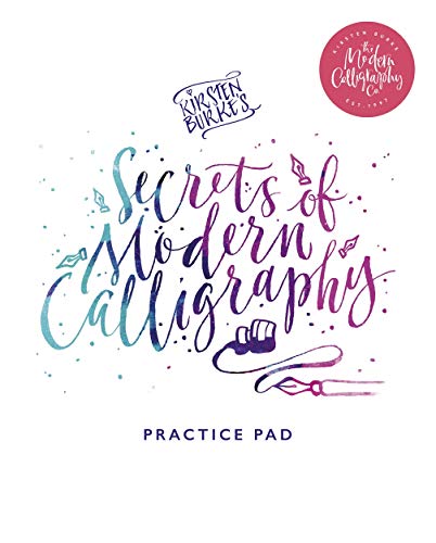 Calligraphy practice pad cover with floral designs and script lettering.