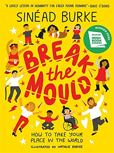 Book cover with yellow background, red title text, and illustrations of diverse children.