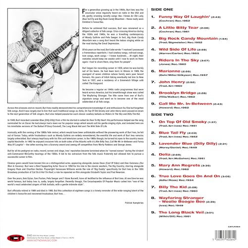 Vinyl record cover featuring Burl Ives playing an acoustic guitar.