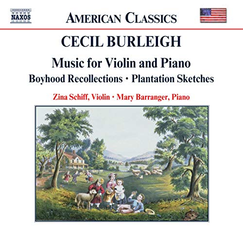 CD cover for Burleigh’s “Music for Violin and Piano” with pastoral scene.