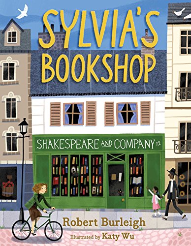 Book cover depicting a colorful illustration of Sylvia’s Bookshop in Paris.