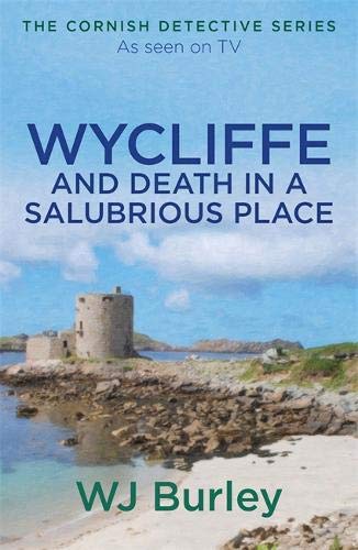 Book cover: "Wycliffe and Death..." with coastal landscape and tower.