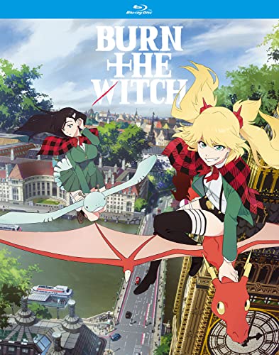 Blu-ray cover for “Burn The Witch” featuring two anime witches flying.