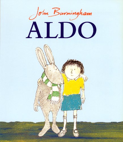Book cover: a boy and a large, illustrated rabbit embrace.