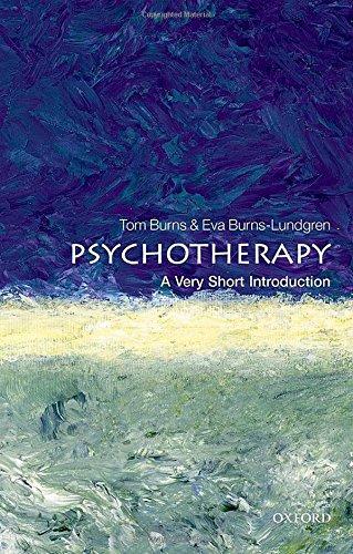 Book cover for Psychotherapy: A Very Short Introduction featuring an abstract blue and green painting.