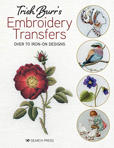 Book cover featuring embroidered flower, bird, and portrait designs with the title and text.