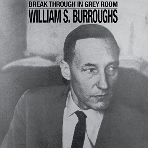 Black and white portrait of William S. Burroughs, CD cover art.