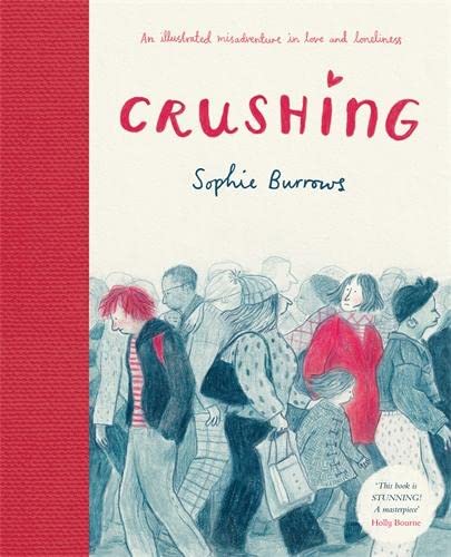 Book cover with illustrated figures and large red title: “Crushing.”