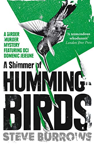 Book cover featuring a hummingbird in flight over green and black text.
