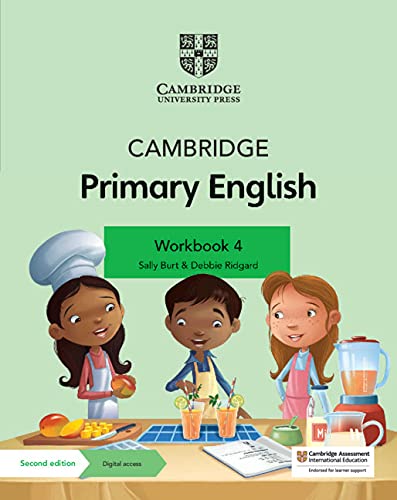 Cambridge Primary English Workbook 4 cover with children cooking.