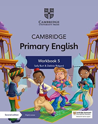 Cambridge Primary English Workbook 5 cover with illustrated children.