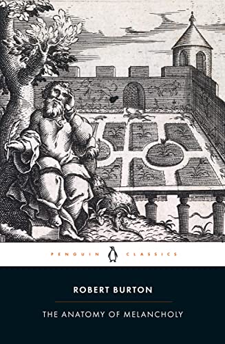 Book cover featuring a historical woodcut illustration of a seated man by a garden.