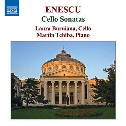 CD cover: Enescu Cello Sonatas with a Romanian building image.