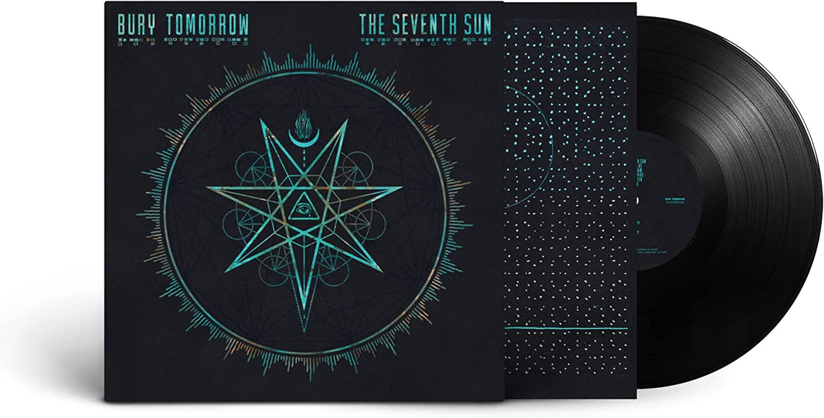 Bury Tomorrow’s “The Seventh Sun” black vinyl record with geometric cover art.