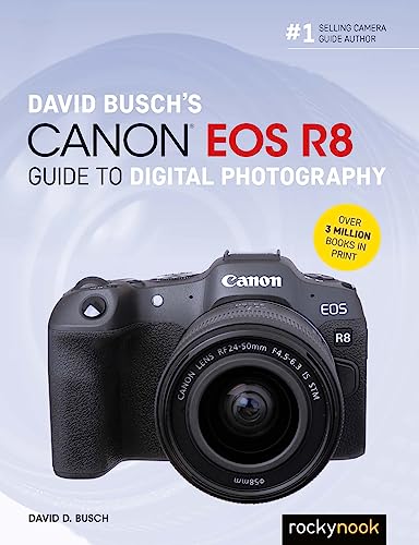 Book cover featuring a black Canon EOS R8 camera with a lens attached.