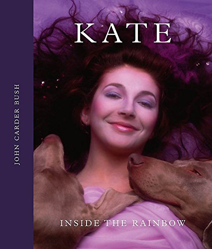 Book cover featuring Kate Bush with a horse, purple and lavender tones.