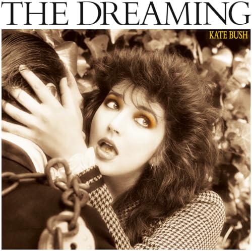 Sepia-toned album cover showing Kate Bush with a chain and a man in suit.