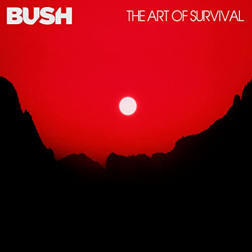 Bush album cover: red sky, silhouetted mountains, and a bright sun.