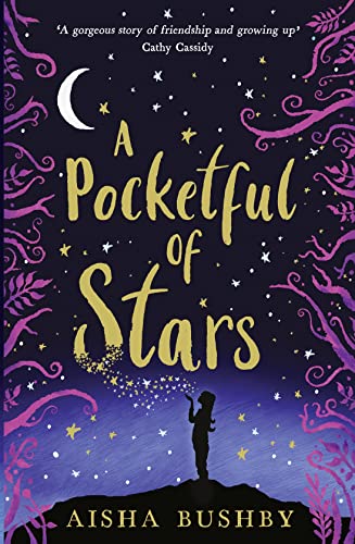 Book cover: “A Pocketful of Stars” with stars, moon, and silhouette.
