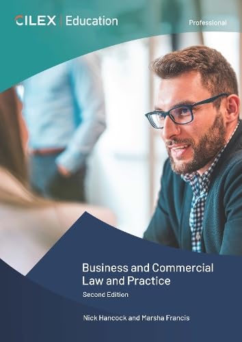 Book cover: "Business and Commercial Law and Practice," with a professional portrait.