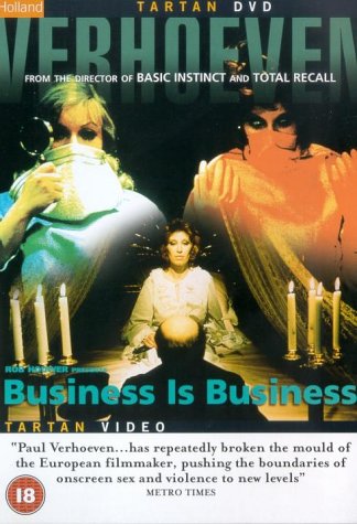 DVD cover for "Business Is Business" featuring women in a mysterious scene.