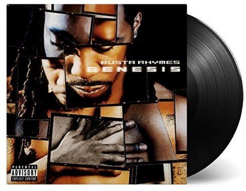 "Busta Rhymes' Genesis album cover with a collage of the artist's face and body."