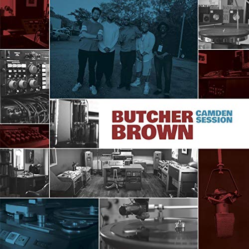 Butcher Brown "Camden Session" CD cover with band and studio equipment.