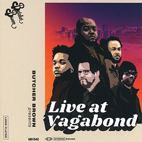 Butcher Brown album cover: five Black musicians against a sunset cityscape.
