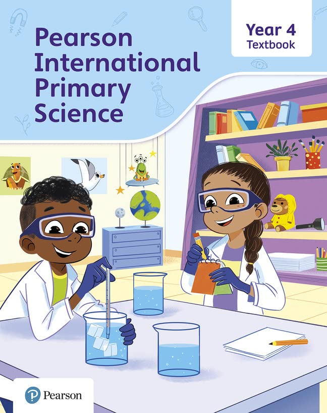 Year 4 science textbook cover with children doing an experiment.